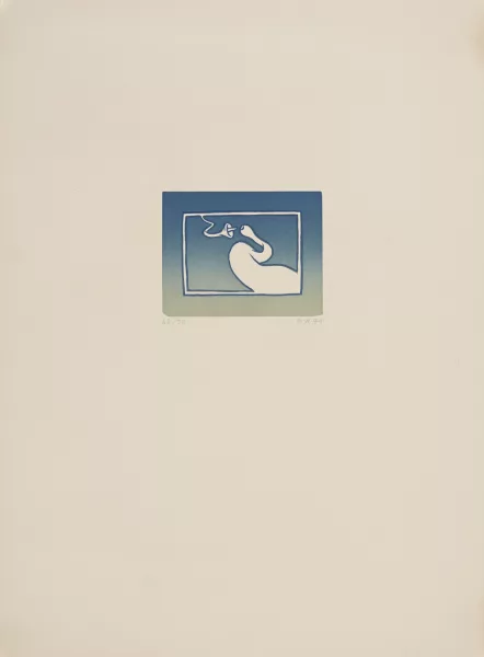 Markus Raetz — 3 Blätter: Einpolige Elektrizität, 1971; Il tonto sulla colina, 1974; Kopfspirale, 1974.