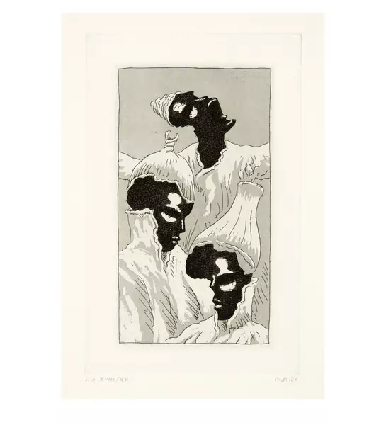 Markus Raetz — Impressions d'impressions d'Afrique Folge von 14 Druckgraphiken zum Buch "Eindrücke aus Afrika" von Raymond Roussel, München, Matthes & Seitz, 1980 — Galerie Kornfeld