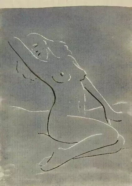 Markus Raetz — MARKUS RAETZ Bern 1941 – lebt in Bern Ohne Titel – Gemalte Postkarte — Galerie Kornfeld