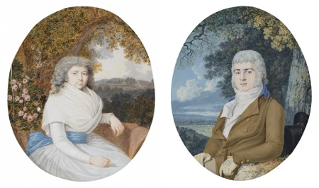 Ehepaar Gertrud Merian und Dietrich Forcart, um 1799