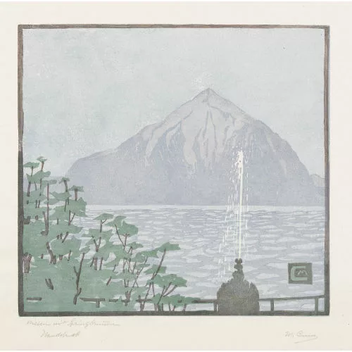 Martha Cunz — "Niesen mit Springbrunnen".