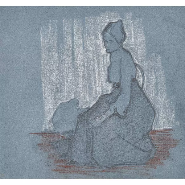 Sitzende Frau