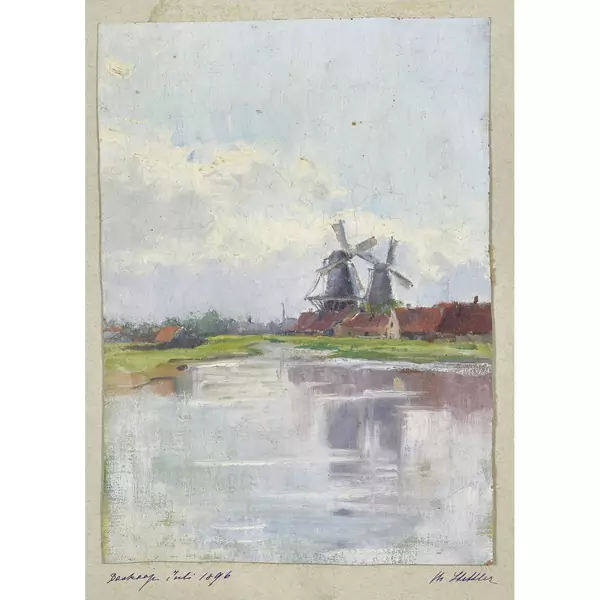 Kanal mit Windmühlen bei Boskoop