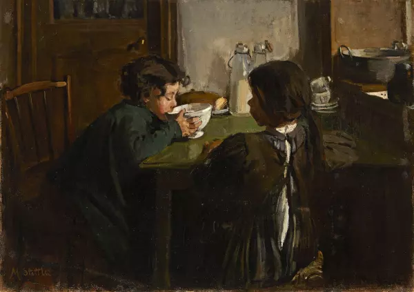 Zwei Kinder in der Küche