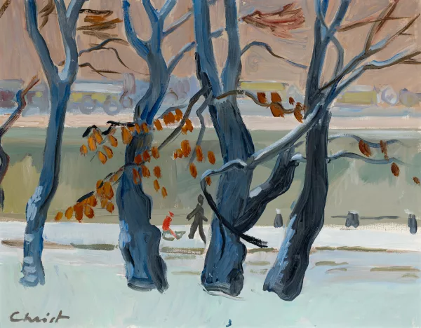 Martin Alfred Christ — Schlittenfahrt an der Rheinpromenade