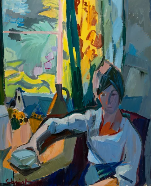 Martin Alfred Christ — Interieur mit einer sitzenden Frau