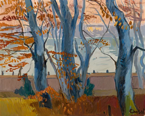 Martin Alfred Christ — Herbstliches Ufer mit Bäumen