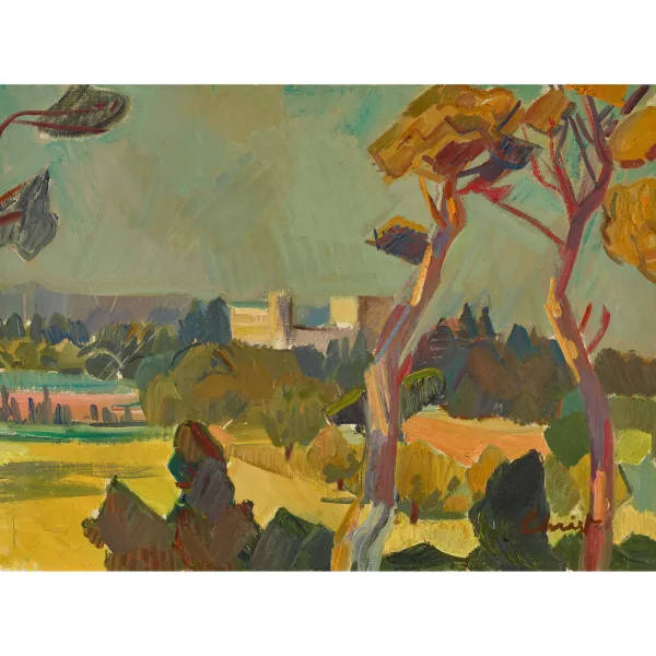 Martin Alfred Christ — Südliche Landschaft mit Burg.