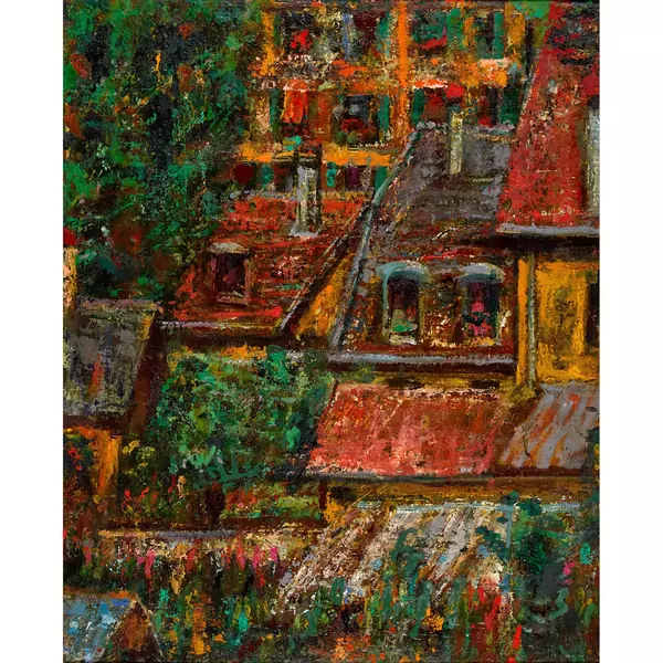 "Blick aus dem Dachfenster (Falkenhöhenweg)"