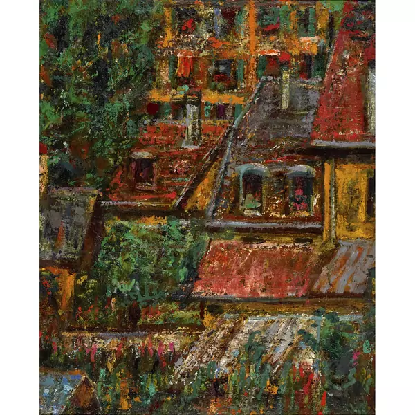 "Blick aus dem Dachfenster (Falkenhöhenweg)"