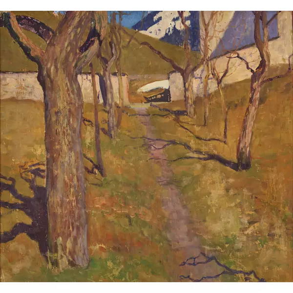 Herbstlicher Weg mit Bäumen