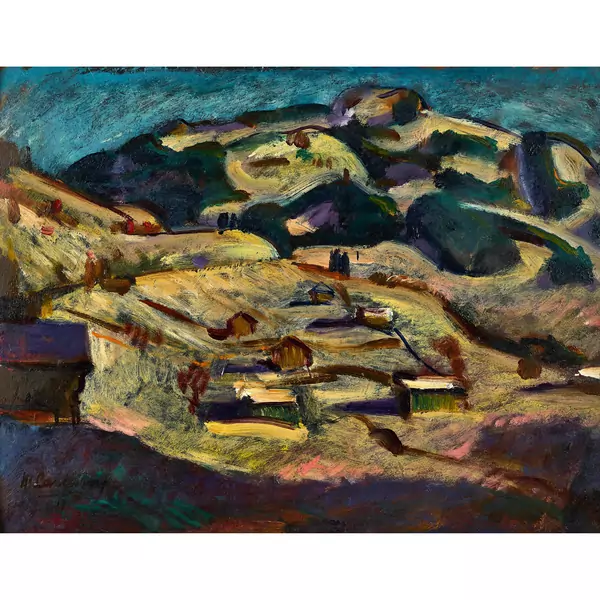 Hügelige Winterlandschaft