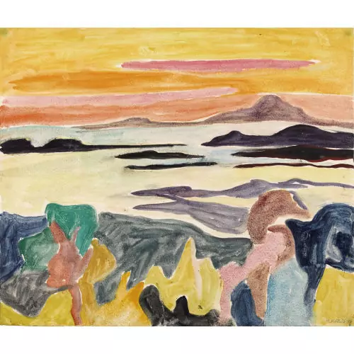 Küstenlandschaft im Abendrot