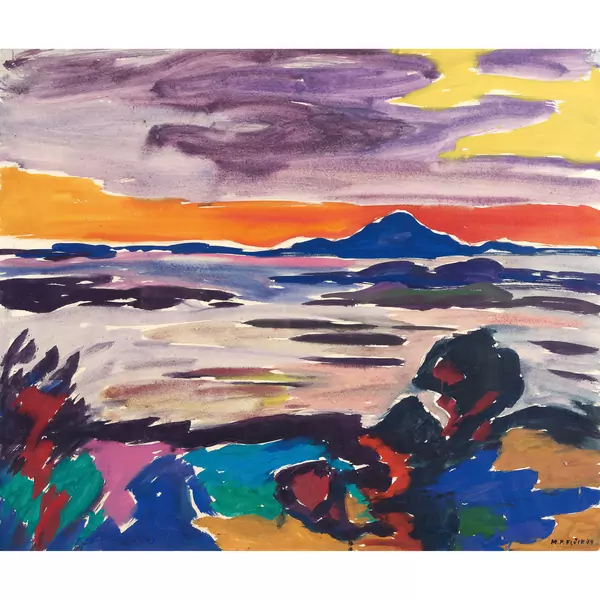 Norwegische Landschaft im Abendrot