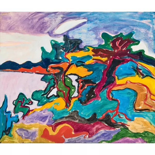 Uferlandschaft mit Bäumen