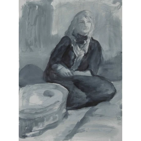 Sitzende Frau