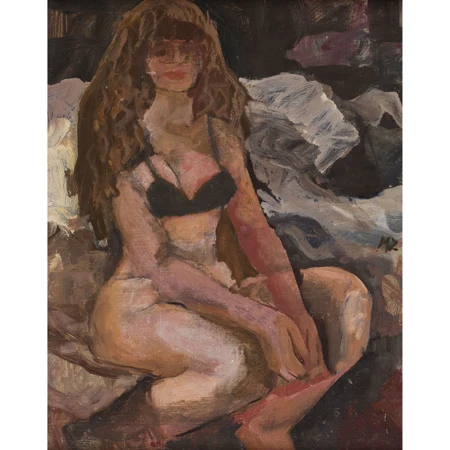 Sitzende Frau