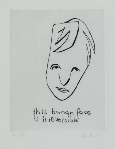 Martin Disler — This Human Face is Irreversible, 1979