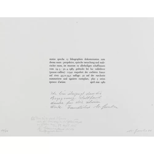 Matias Spescha — "matias spescha 15 lithographien dokumentation zum...".