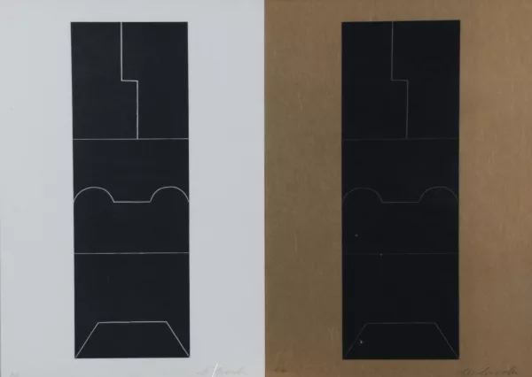 Matias Spescha — 8 Blätter: Linolschnitt-Serie, 1963/1-3; Ohne Titel, 1972/1; Ohne Titel, 1979/2 (4)