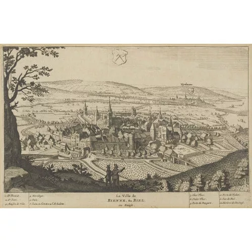 Matthäus Merian — "La Ville de Bienne ou Biel, en Suisse".