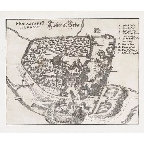 Matthäus Merian — "Monasteriu S. Urbani/Kloster S. Urban".