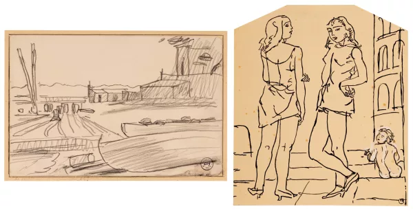 Maurice Barraud — Zwei Strassenmädchen und Le port de Porquerolles