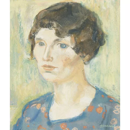 Maurice Barraud — Kopfbildnis einer Frau mit braunem Haar.