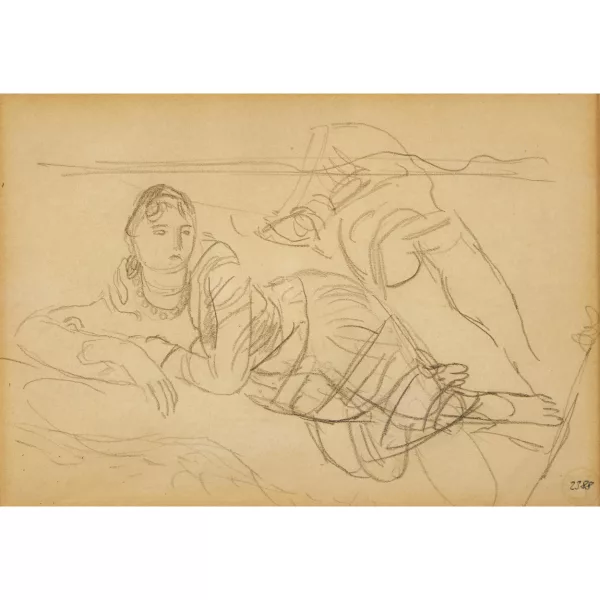Maurice Barraud — Liegende Frau im Freien.