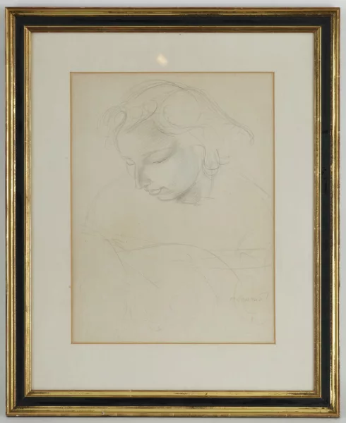 Maurice Barraud — Maurice Barraud (1889-1954), \Femme lisant\, crayon
