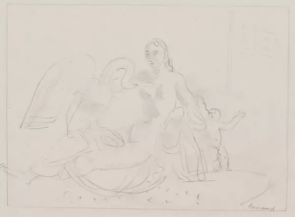 Maurice BARRAUD (1889-1954), "Leda et le Cygne", crayon — DognyAuction