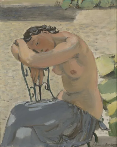 Maurice Barraud — Femme assise au drapé bleu,