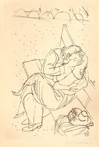 Maurice Barraud — 3 Blätter: Arlequin, 1942; La puce, 1943; Les amoureux, 1943