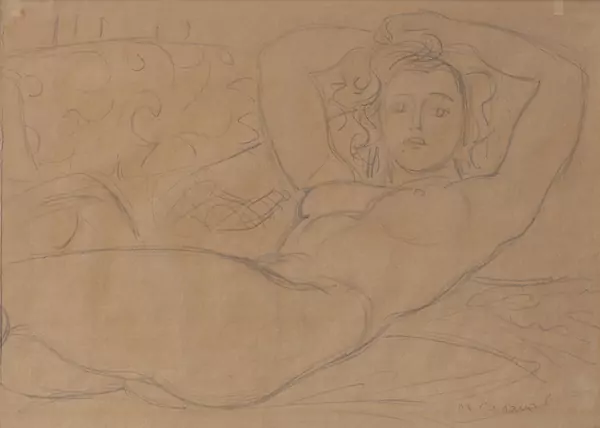 Maurice BARRAUD (1889-1954), 'Nu couché', fusain sur papier — DognyAuction
