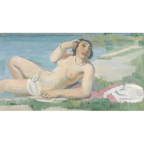 Maurice Barraud — "Liegender Akt am Wasser".