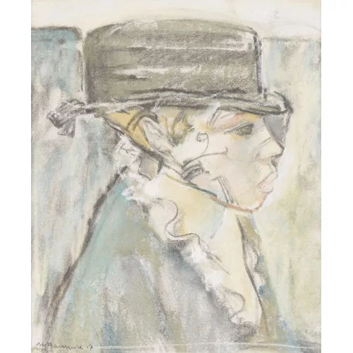 Maurice Barraud — Porträt einer Dame mit Hut.