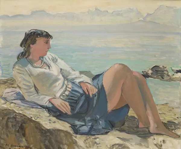 Femme sur un rocher