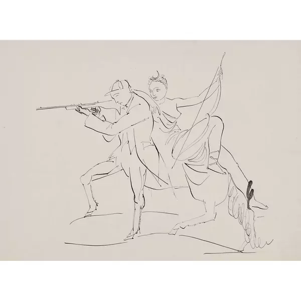 Kentaur mit weiblicher Figur