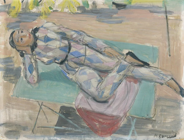Maurice Barraud — L'ARLEQUIN SUR TABLE VERTEHARLEQUIN ON GREEN TABLE