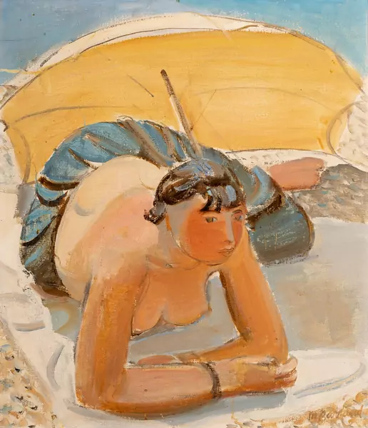 Dame mit Sonnenschirm