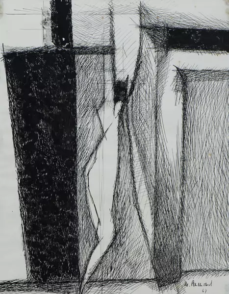 Maurice PERRENOUD (1914-2007), 'Composition abstraite', encre de Chine et gouache — DognyAuction