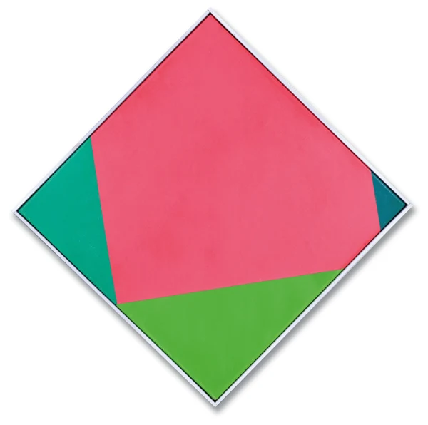 Max Bill — Rotes Quadrat mit komplementärem Grün, 1984