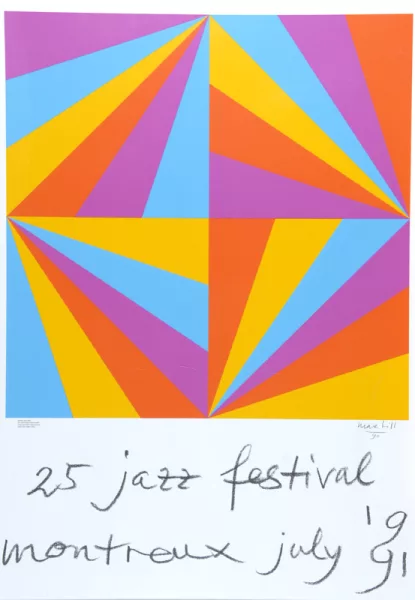Max Bill — Plakat. 25 jazz festival montreux july 1991, 1990