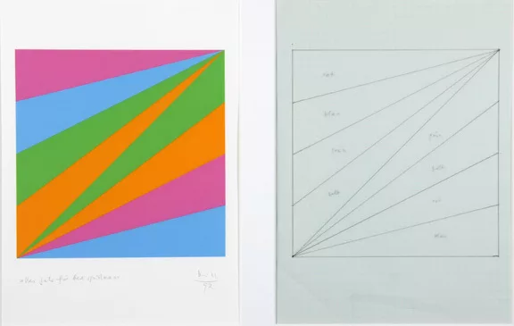 Max Bill — 2 Blätter: Komposition, 1992; Komposition