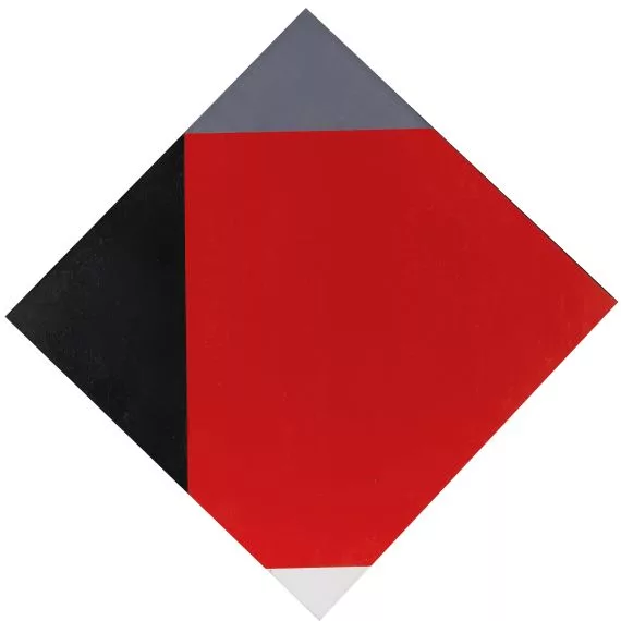 Max Bill — Rotes Quadrat in verwanderten Ecken