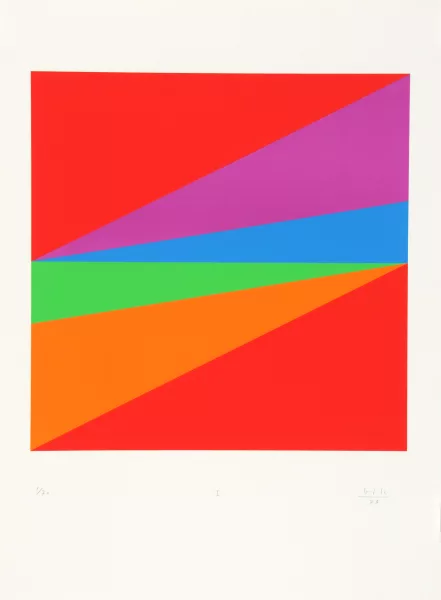 Max Bill — Mappe. transcoloration in fünf quadraten, 1974
