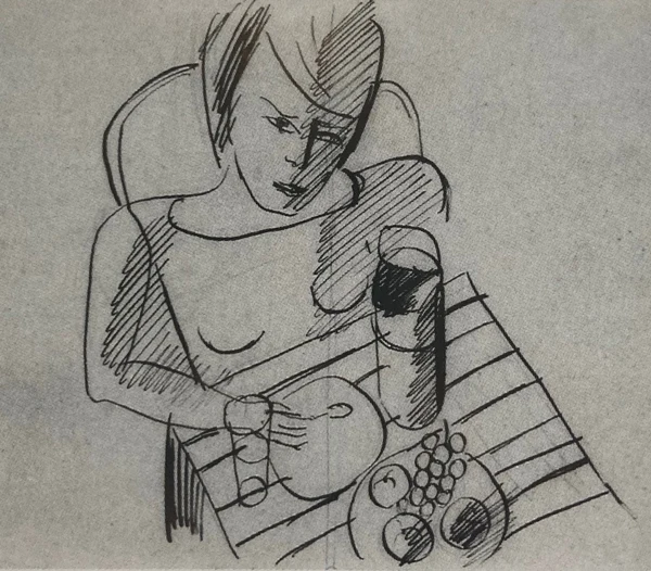 Max Bill — Mädchen beim Frühstück, vor 1930