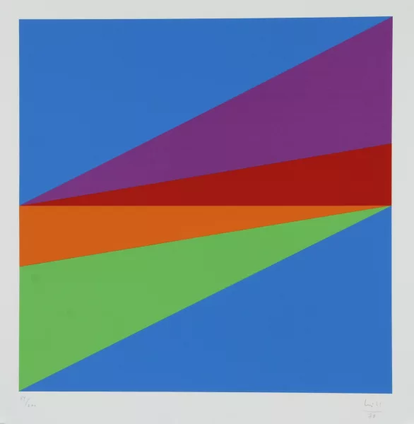 Max Bill — 2 Blätter aus "Transcoloration in fünf Quadranten", 1973