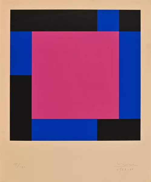 Max Bill — Purpurquadrat in gegenläufigen Progressionen, 1967-1968