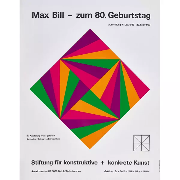 "Max Bill - zum 80. Geburtstag Stiftung für konstruktive + konkrete Kunst 1989"